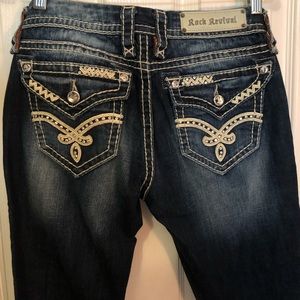 Rock Revival Skinny Blue Jeans.